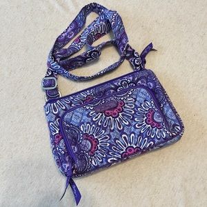 Vera Bradley Little Hipster Crossbody Lilac Tapestry Retired Pattern Cotton